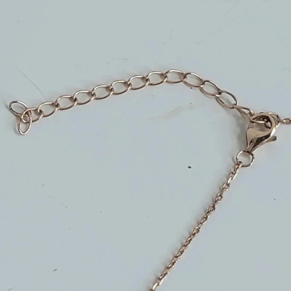 Womens N925 Silver Plated Rose Gold Heart Layered Pendant Necklace Choker Gift - Picture 9 of 9